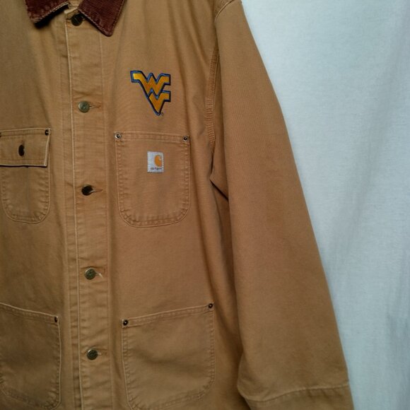 Carhartt Chore Jacket WVU Mountaineers 2XL Brown Duck Canvas 101322 211 Work - Picture 16 of 16